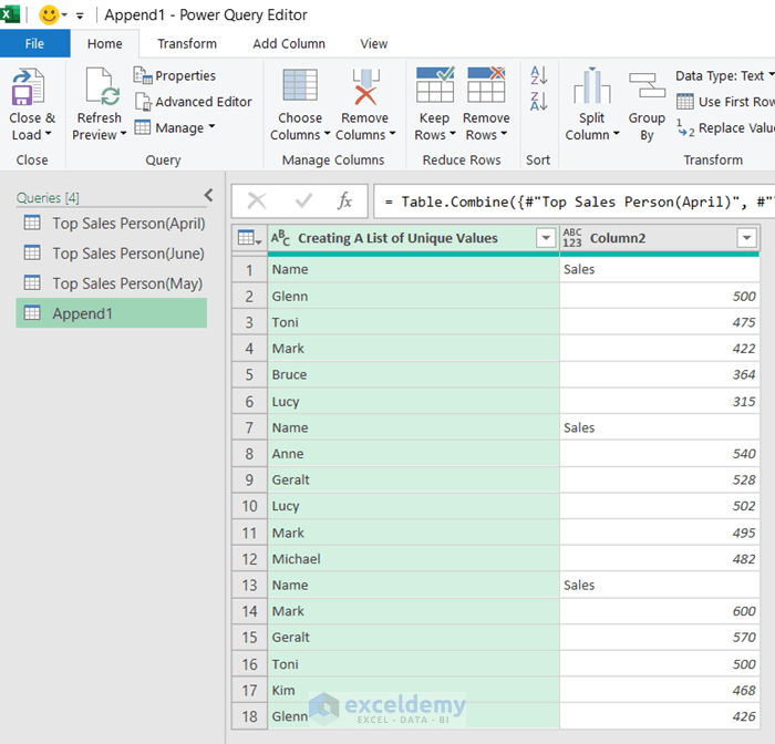 How to Create List of Unique Values from Multiple Sheets in Excel