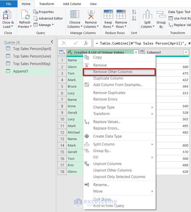 How to Create List of Unique Values from Multiple Sheets in Excel