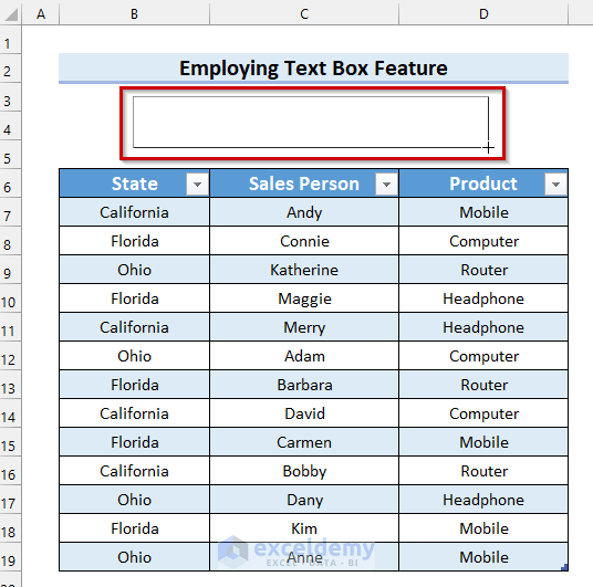 Create a Search Box in Excel with VBA (5 Suitable Examples)