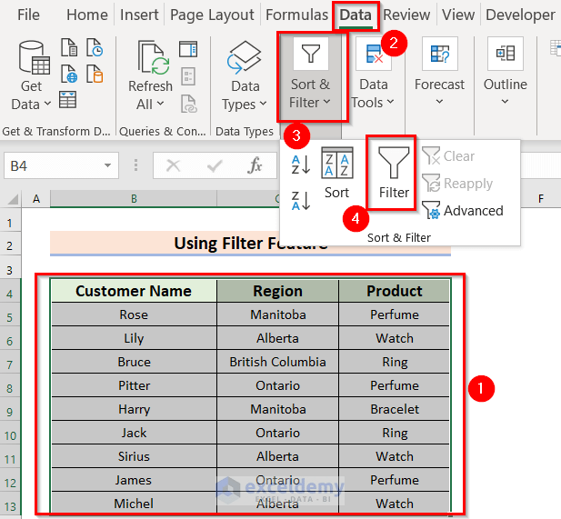 How to Create a Filtering Search Box for Your Excel Data (5 Methods)