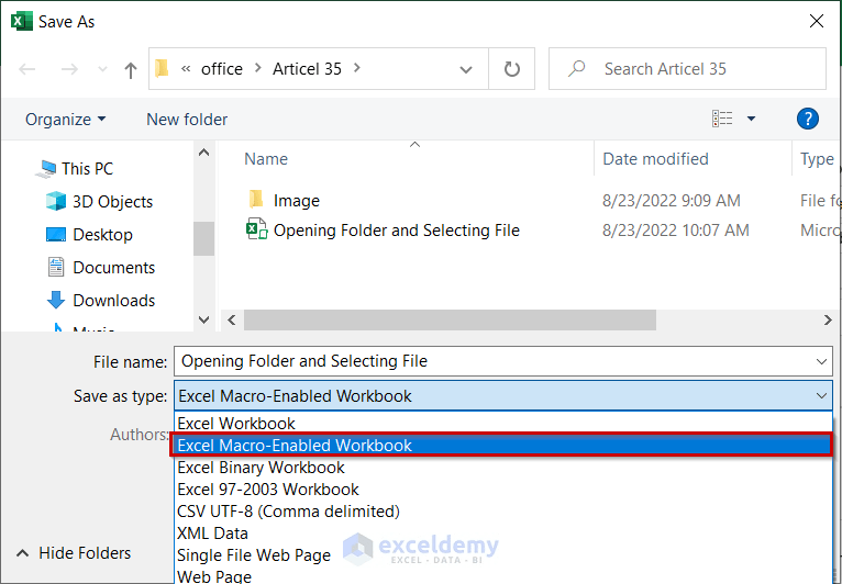 How To Open Folder and Select File Using Excel VBA 4 Examples