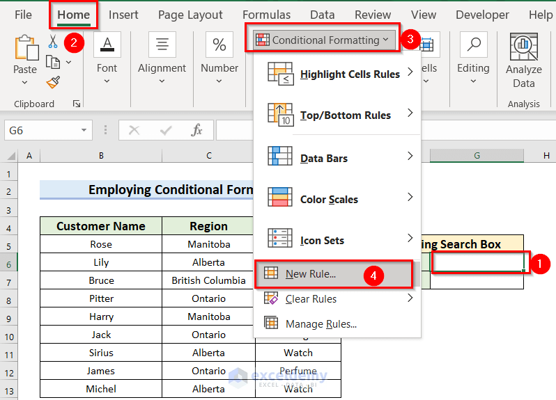 How to Create a Filtering Search Box for Your Excel Data (5 Methods)