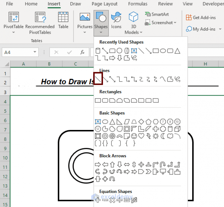 How to Draw Isometric Drawing in Excel (with Easy Steps)