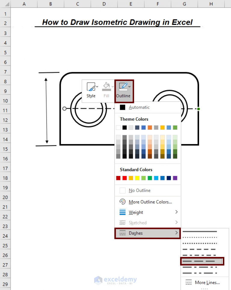 How to Draw Isometric Drawing in Excel (with Easy Steps)