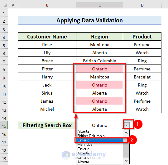 How to Create a Filtering Search Box for Your Excel Data (5 Methods)