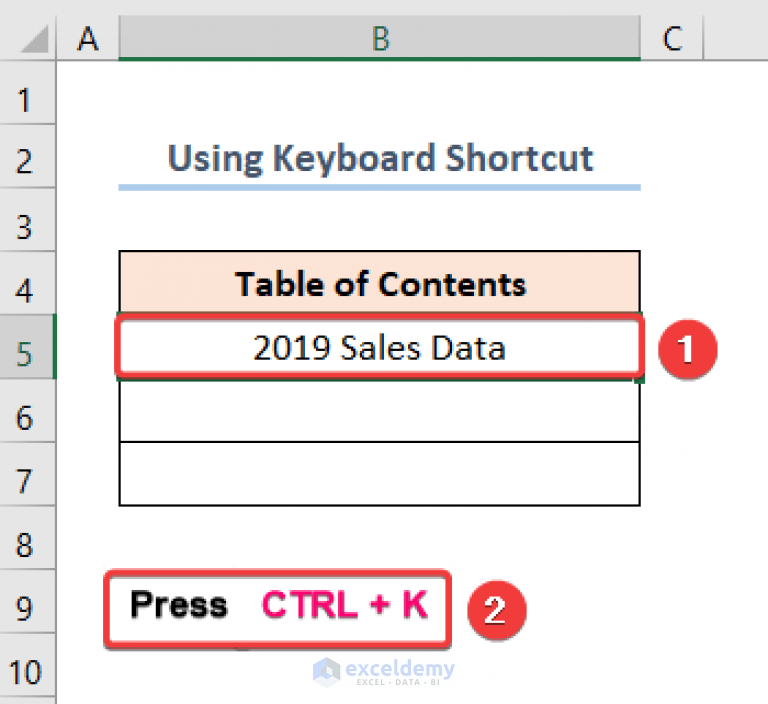 How to Create Table of Contents Automatically in Excel