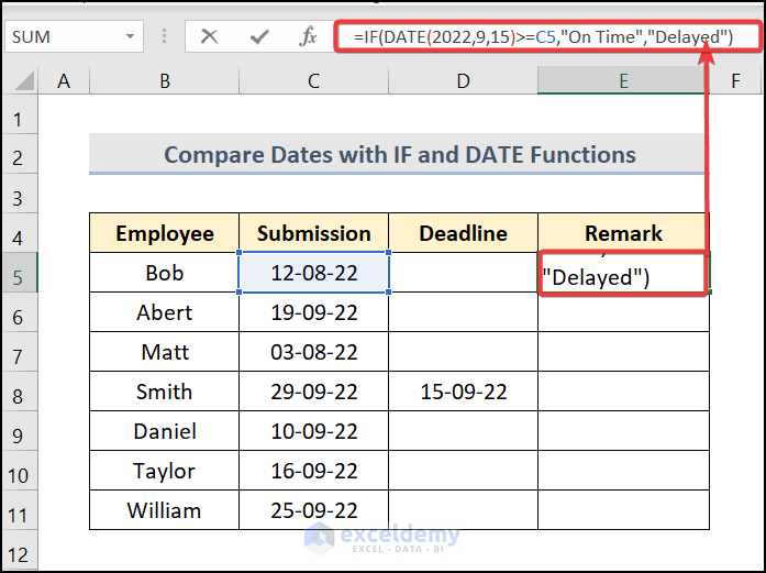 How to Compare Dates in Two Columns in Excel (8 Methods)