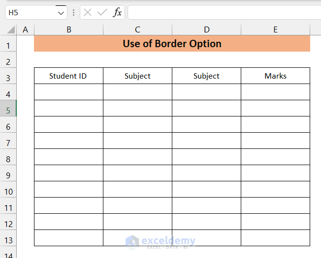 How to Create a Table Without Data in Excel 2 Methods