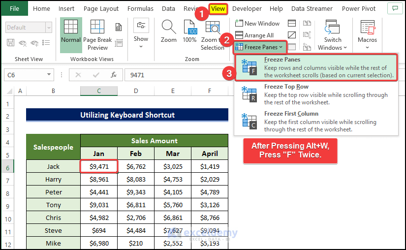 How to Repeat Header Row When Scrolling in Excel (6 Ways)