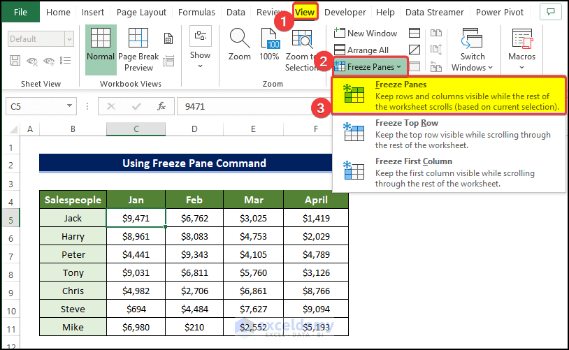 How to Repeat Header Row When Scrolling in Excel (6 Ways)