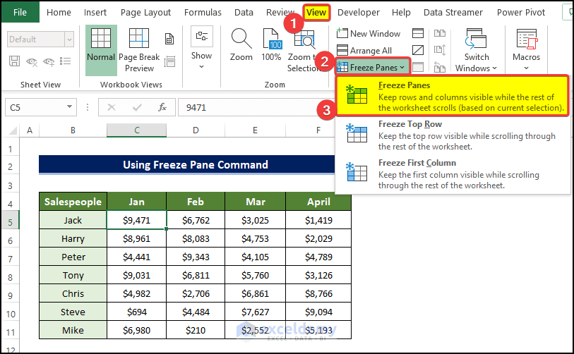 How to Repeat Header Row When Scrolling in Excel (6 Ways)