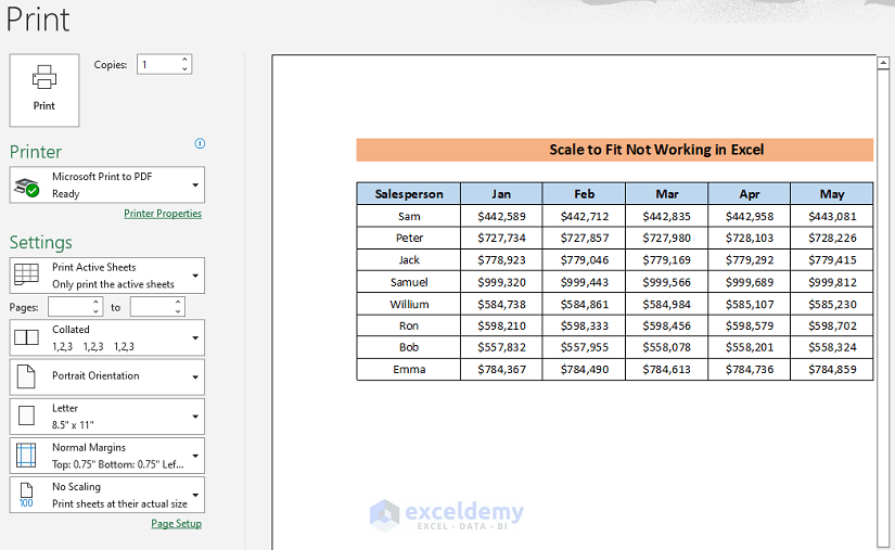 [Solved!] Print Scale to Fit Not Working in Excel