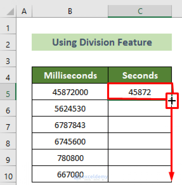 How to Convert Milliseconds to Seconds in Excel (2 Quick Ways)