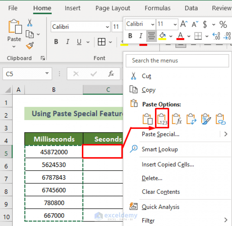 How to Convert Milliseconds to Seconds in Excel (2 Quick Ways)