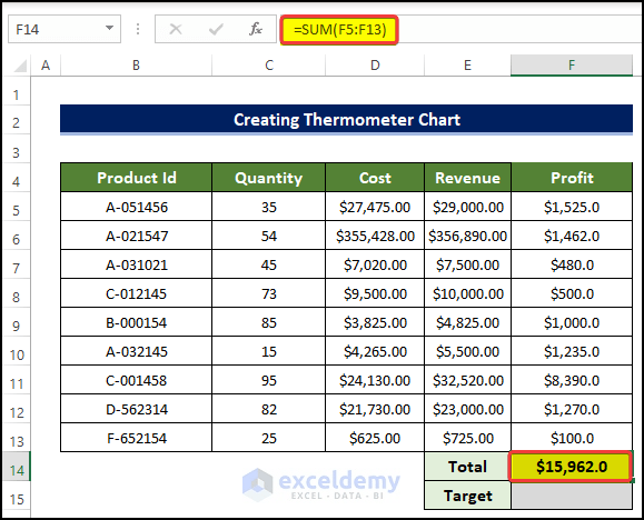 How to Create a Thermometer Chart in Excel (With Easy Steps)