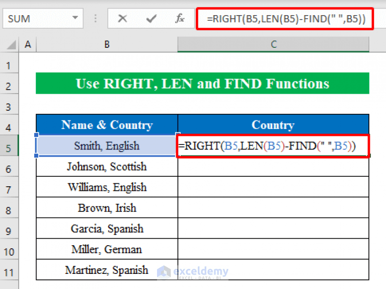 How to Cut Text Using Formula in Excel (6 Simple Methods)