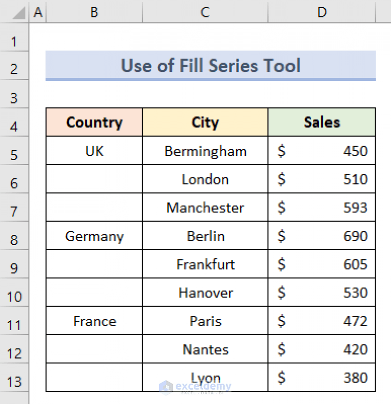 How to Fill Missing Values in Excel (5 Useful Tricks) ExcelDemy
