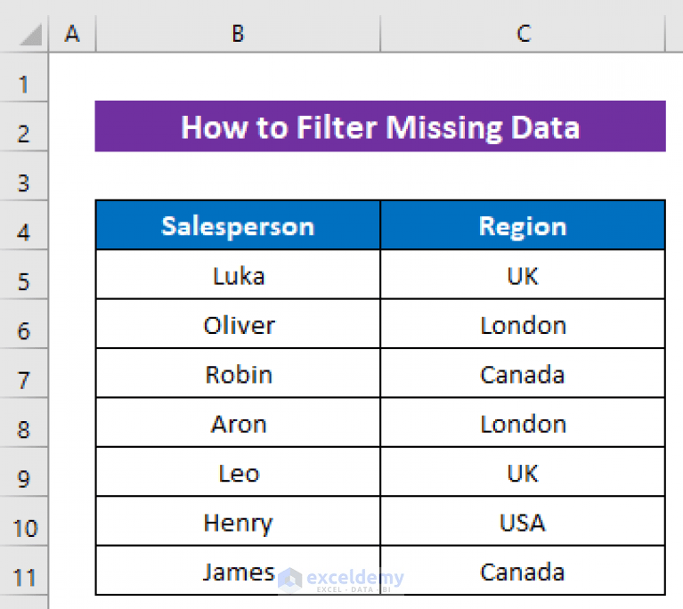 How to Filter Missing Data in Excel (4 Easy Methods) ExcelDemy
