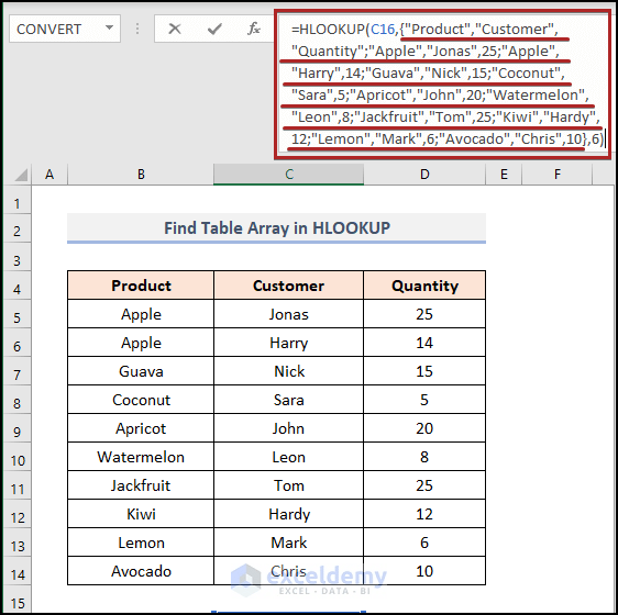 How to Find Table Array in Excel 4 Methods