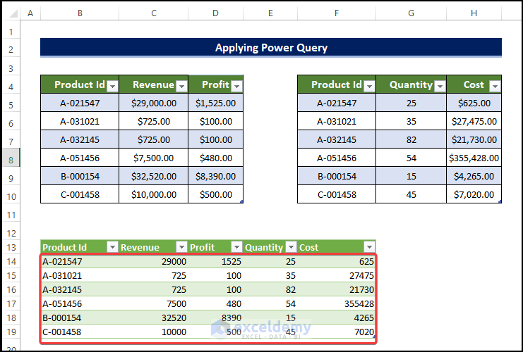 How to Merge Two Tables in Excel (5 Methods) ExcelDemy