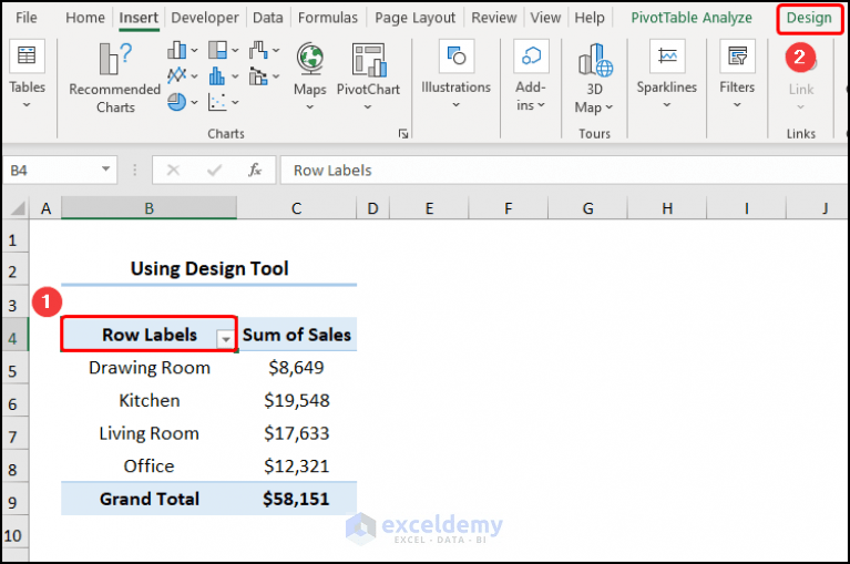 How to Remove Grand Total from Pivot Table (4 Quick Ways)