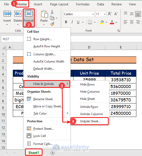 How to Unhide Multiple Sheets in Excel (4 Ways) ExcelDemy