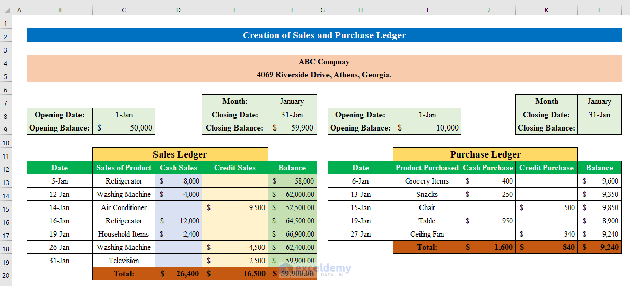 How to Create Sales and Purchase Ledger in Excel ExcelDemy