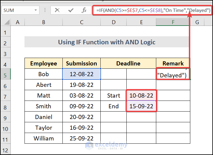 How to Compare Dates in Two Columns in Excel (8 Methods)