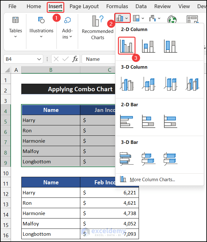 How to Compare Two Tables in Excel Chart (5 Suitable Examples)