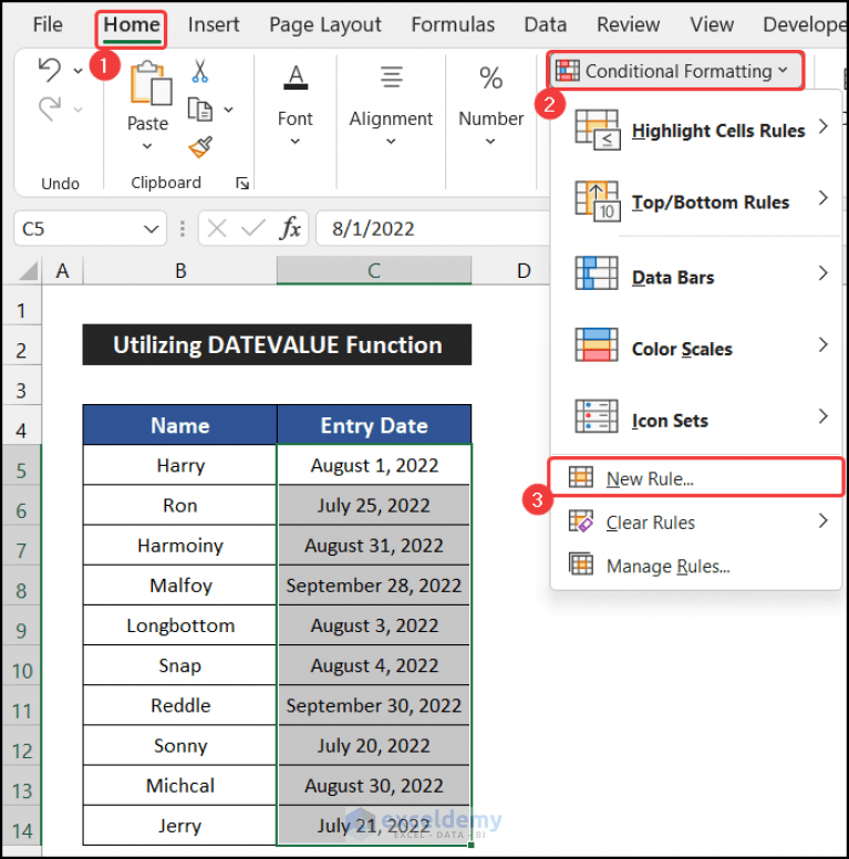 Conditional Formatting for Dates Older Than Certain Date in Excel