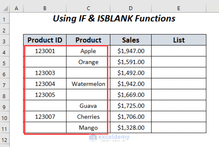 How to Skip to Next Cell If a Cell Is Blank in Excel (5 Easy Ways)