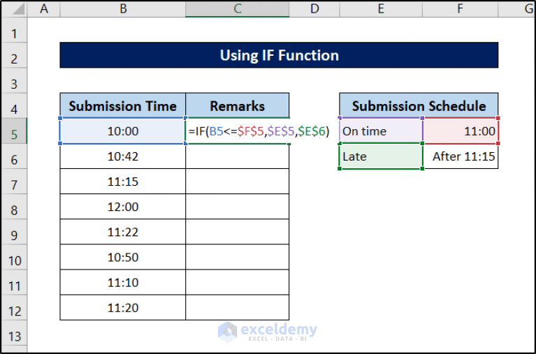 Excel If Time Is Between Range Then Return Value ExcelDemy