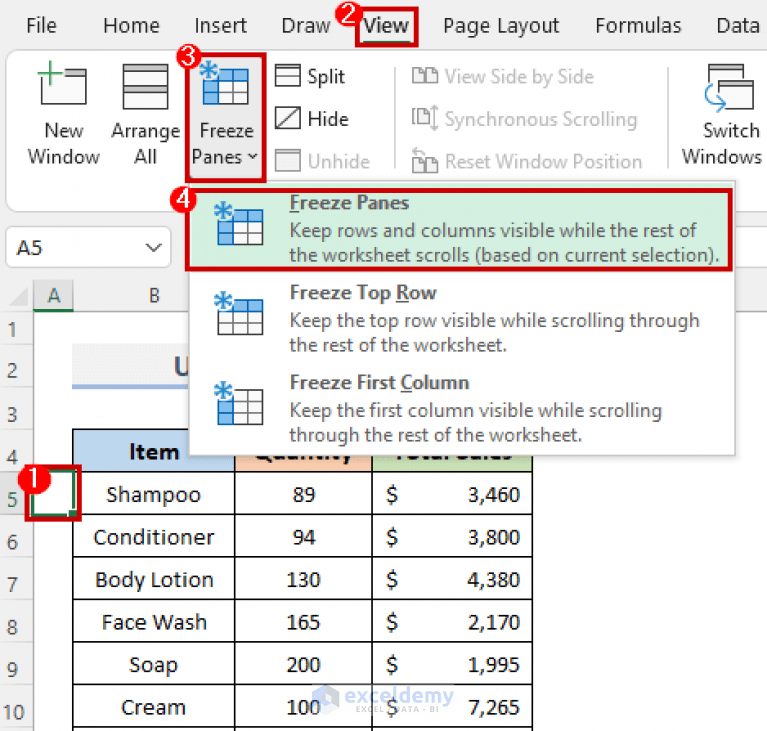 How to Repeat Rows at Top in Excel (3 Suitable Ways)