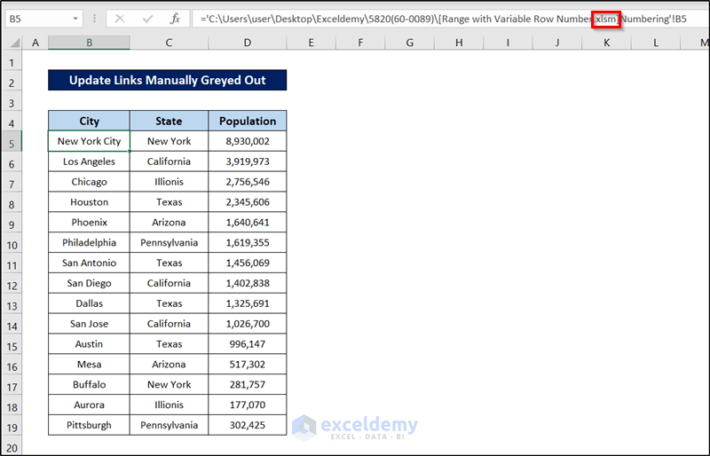 [Fixed!] Excel Update Links Manually Greyed Out ExcelDemy