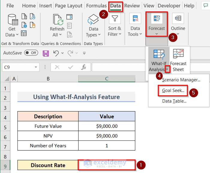 How to Calculate a Discount Rate in Excel (3 Methods)