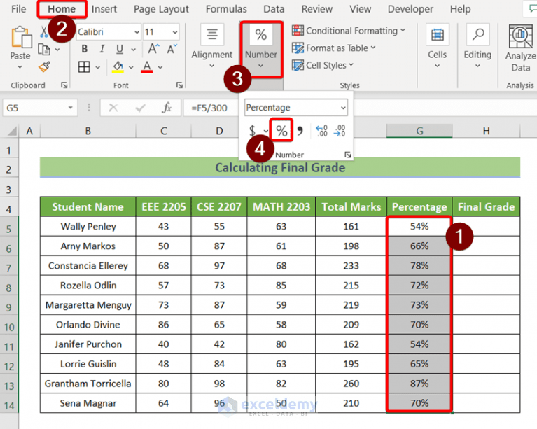 How to Calculate Final Grade in Excel (with Easy Steps)