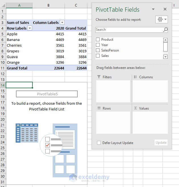 How to Compare Two Pivot Tables in Excel (3 Suitable Examples)