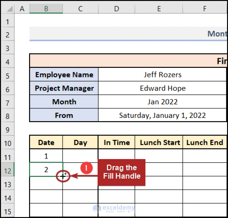 How to Create a Monthly Timesheet in Excel (with Easy Steps)