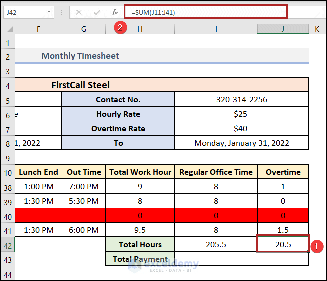 How to Create a Monthly Timesheet in Excel (with Easy Steps)