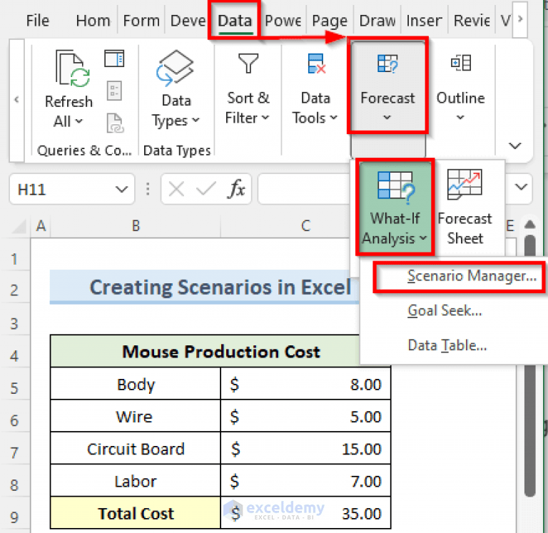 How to Create Scenarios in Excel (With Easy Steps) ExcelDemy