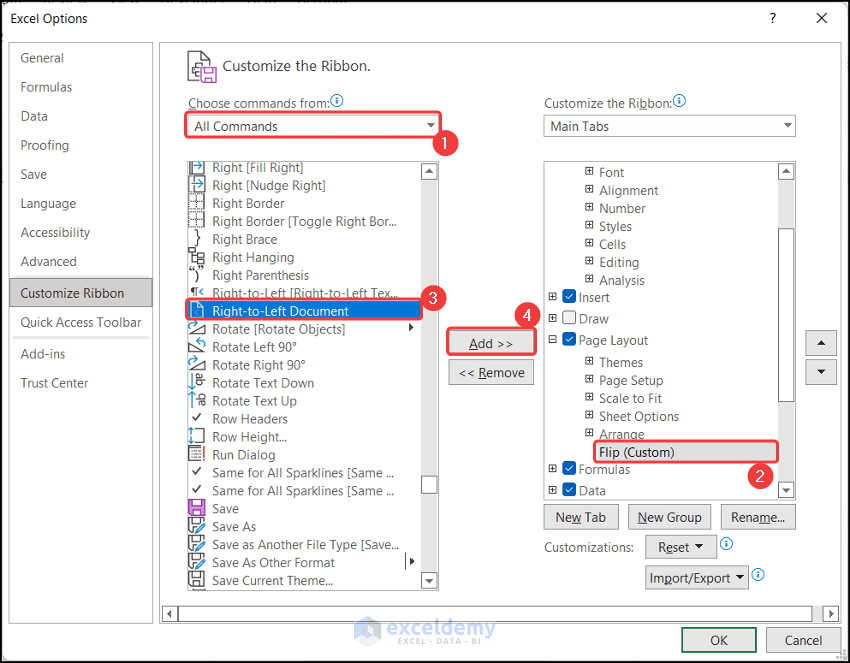 How to Flip Excel Sheet from Left to Right (4 Easy Ways)