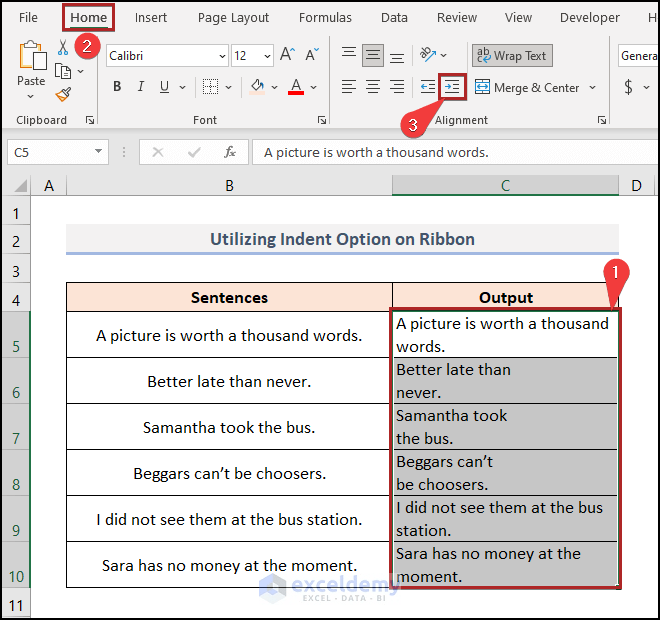 How to Indent Second Line in Excel Cell (5 Easy Ways)
