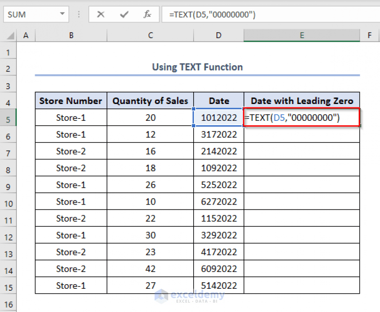How to Keep Leading Zero in Excel Date Format (9 Quick Ways)