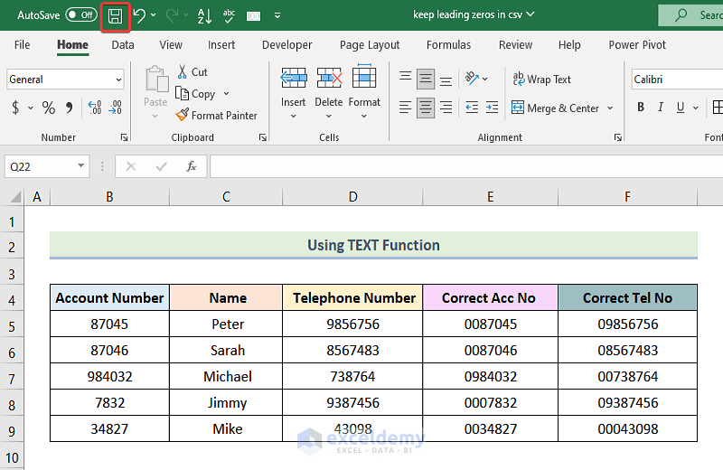 How to Keep Leading Zeros in Excel CSV 4 Methods