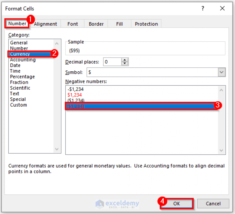 How to Make Negative Accounting Numbers Red in Excel (3 Ways)