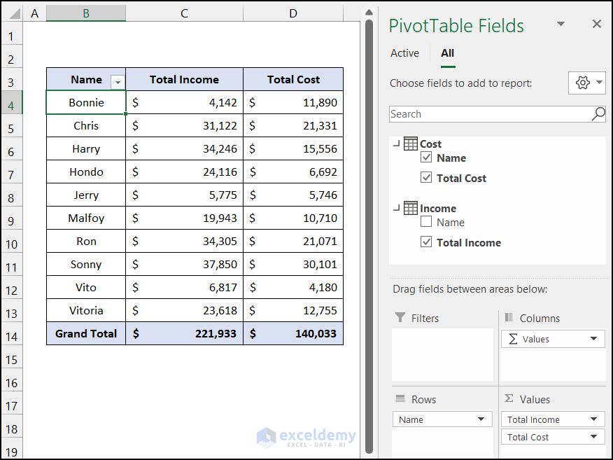 How To Combine Pivot Tables In Excel