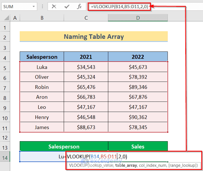 How to Name a Table Array in Excel (With Easy Steps)