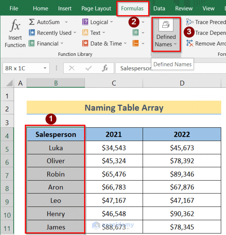 How to Name a Table Array in Excel (With Easy Steps)