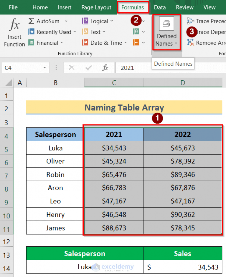 How to Name a Table Array in Excel (With Easy Steps)