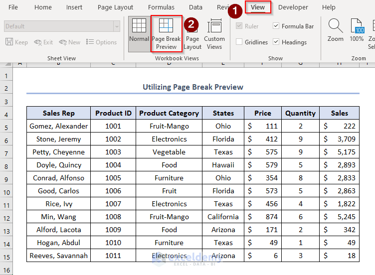 How to Set Print Area for Multiple Pages in Excel (2 Ways)